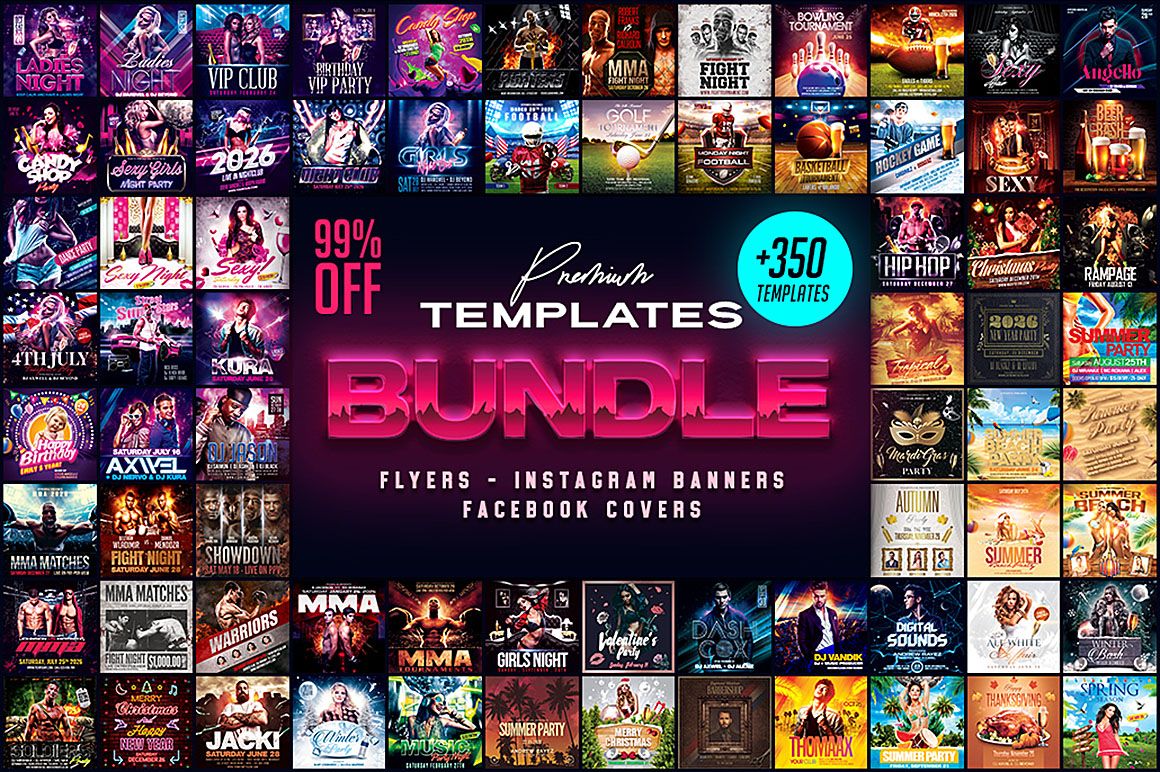 350 Templates Flyers Instagram FB 1